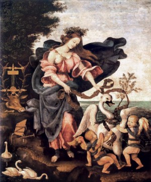 Oil lippi, fra filippo Painting - Allegory of Music or Erato   c. 1500 by Lippi, Fra Filippo