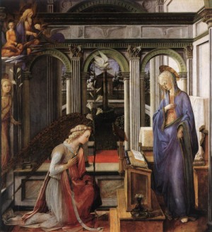 Oil annunciation Painting - Annunciation    c. 1443 by Lippi, Fra Filippo