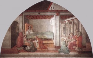 Oil lippi, fra filippo Painting - Birth and Naming St John    1452-65 by Lippi, Fra Filippo