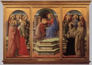Oil lippi, fra filippo Painting - Coronation of the Virgin   1441-45 by Lippi, Fra Filippo