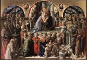Oil lippi, fra filippo Painting - Coronation of the Virgin     1441-47 by Lippi, Fra Filippo