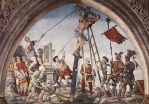 Oil lippi, fra filippo Painting - Crucifixion of St Philip    1502 by Lippi, Fra Filippo
