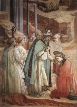 Oil lippi, fra filippo Painting - Disputation in the Synagogue   1452-65 by Lippi, Fra Filippo