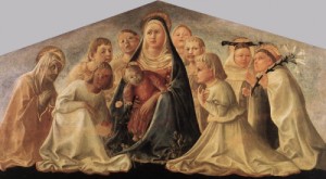 Oil madonna Painting - Madonna of Humility   c. 1430 by Lippi, Fra Filippo