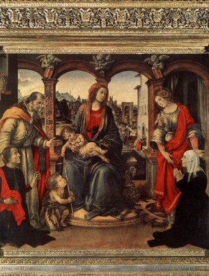 Oil madonna Painting - Madonna with Child and Saints    c. 1488    S. Spirito, Florence by Lippi, Fra Filippo