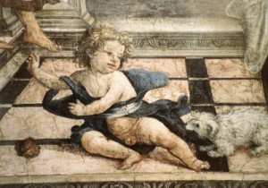 Oil lippi, fra filippo Painting - Scene from the Life of St Thomas Aquinas    1489-91 by Lippi, Fra Filippo