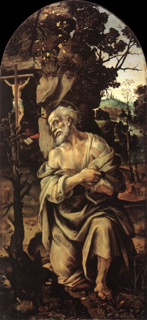 Oil lippi, fra filippo Painting - St Jerome    1490s by Lippi, Fra Filippo