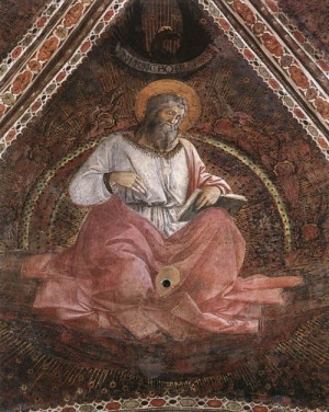 Oil lippi, fra filippo Painting - St John the Evangelist   c. 1454 by Lippi, Fra Filippo