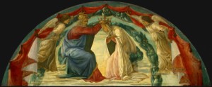 Oil lippi, fra filippo Painting - The Coronation of the Virgin    c. 1480 by Lippi, Fra Filippo
