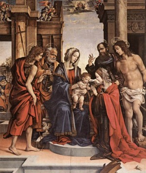 Oil lippi, fra filippo Painting - The Marriage of St Catherine   1501 by Lippi, Fra Filippo