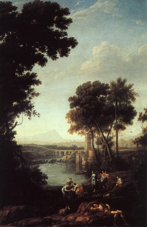 Oil landscape Painting - Landscape with the Finding of Moses, 1638 by Lorrain, Claude