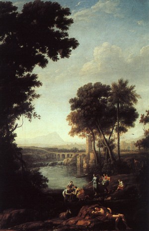 Oil the Painting - Landscape with the Finding of Moses, 1638 by Lorrain, Claude