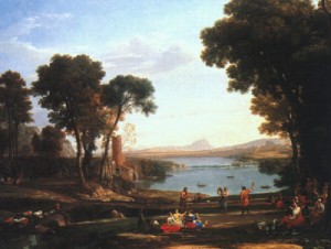 Oil lorrain, claude Painting - Landscape with the Marriage of Isaac and Rebekah, 1648, by Lorrain, Claude