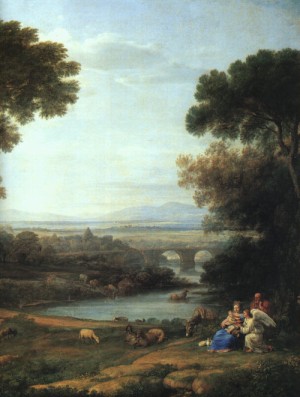 Oil lorrain, claude Painting - The Rest on the Flight into Egypt, detail, 1651 or 1661 by Lorrain, Claude