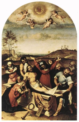 Oil lotto, lorenzo Painting - Deposition    1512 by Lotto, Lorenzo