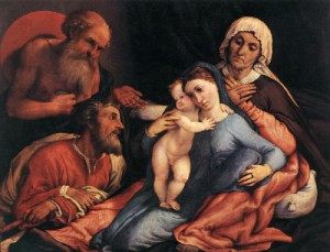 Oil lotto, lorenzo Painting - Madonna and Child with Saints    1534 by Lotto, Lorenzo