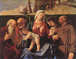 Oil madonna Painting - Madonna and Child with Saints    c. 1506 by Lotto, Lorenzo