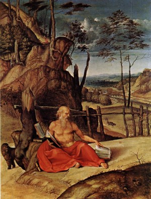 Oil lotto, lorenzo Painting - Penitent St Jerome   1509-10 by Lotto, Lorenzo