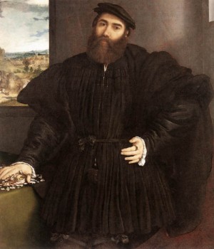 Oil lotto, lorenzo Painting - Portrait of a Gentleman    c. 1530 by Lotto, Lorenzo