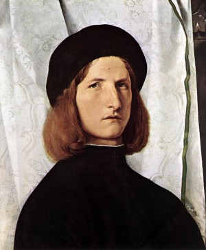 Oil lotto, lorenzo Painting - Portrait of a Man     1506-10 by Lotto, Lorenzo