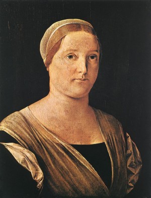 Oil woman Painting - Portrait of a Woman    c. 1506 by Lotto, Lorenzo