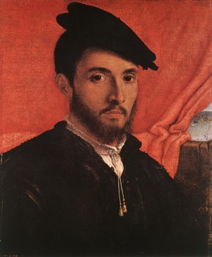 Oil lotto, lorenzo Painting - Portrait of a Young Man    c. 1526 by Lotto, Lorenzo