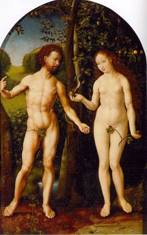 Oil mabuse Painting - Adam and Eve  1505-07 by Mabuse