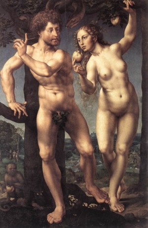 Oil mabuse Painting - Adam and Eve    1525 by Mabuse