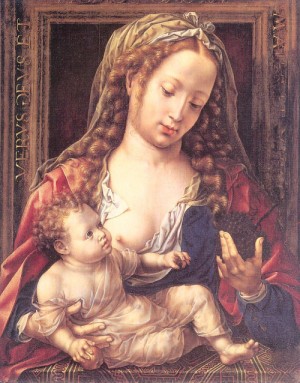 Oil mabuse Painting - Madonna and Child   1530 by Mabuse