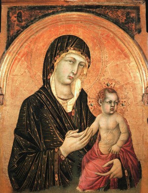 Oil martini, simone Painting - Madonna and Child 1308-1310 by Martini, Simone