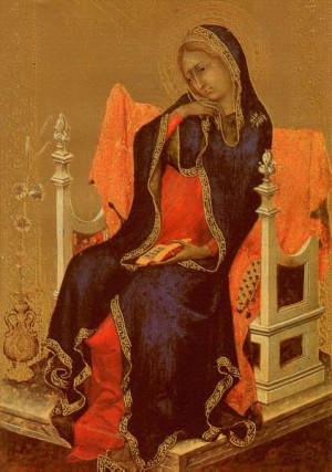 Oil martini, simone Painting - The Virgin of the Annunciation      1339 by Martini, Simone