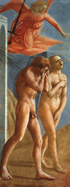 Oil masaccio Painting - Adam and Eve Expelled from Paradise, 1427 by Masaccio