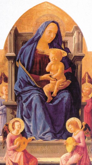 Oil masaccio Painting - Madonna with Child and Angels    1426 by Masaccio