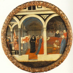Oil masaccio Painting - Plate of Nativity (Berlin Tondo)  1427-28 by Masaccio