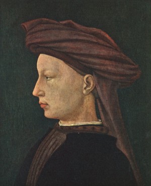 Oil portrait Painting - Profile Portrait of a Young Man    1425 by Masaccio