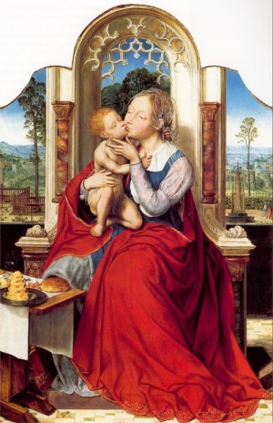 Oil massys, quentin Painting - The Virgin Enthroned  1525 by Massys, Quentin