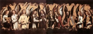Oil memling, hans Painting - Angel Musicians   1480s by Memling, Hans