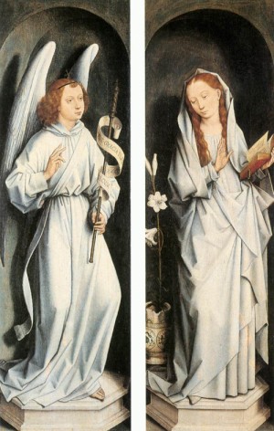 Oil memling, hans Painting - Annunciation    1467-70 by Memling, Hans