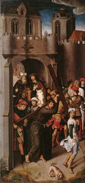 Oil the Painting - Carrying the Cross by Memling, Hans