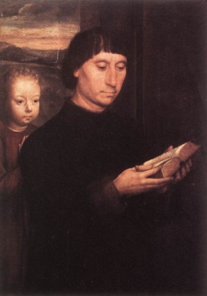 Oil memling, hans Painting - Donor    c. 1490 by Memling, Hans