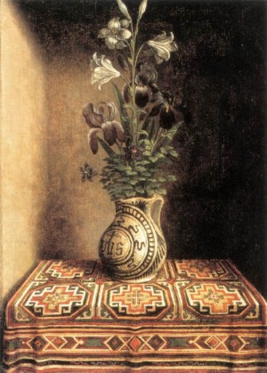 Oil flower Painting - Flower Still-life    c. 1490 by Memling, Hans