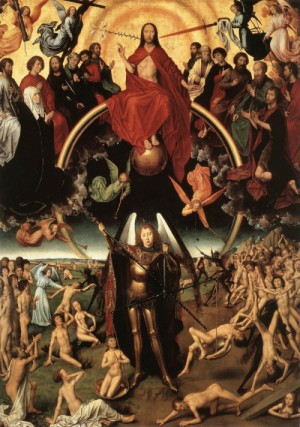 Oil memling, hans Painting - Last Judgment Triptych (central)  1467-71 by Memling, Hans