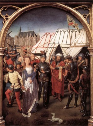 Oil memling, hans Painting - St Ursula Shrine, Martyrdom (scene 6)    1489 by Memling, Hans