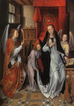 Oil memling, hans Painting - The Annunciation, 1482 by Memling, Hans
