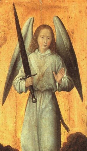 Oil memling, hans Painting - The Archangel Michael    1480 by Memling, Hans