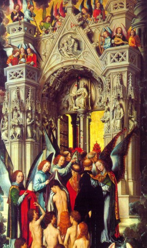 Oil memling, hans Painting - The Last Judgement Triptych, detail of left wing, before 1472 by Memling, Hans