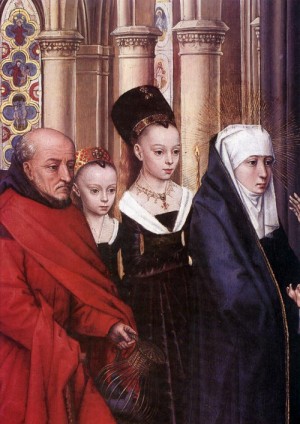 Oil memling, hans Painting - The Presentation in the Temple (detail)    1463 by Memling, Hans