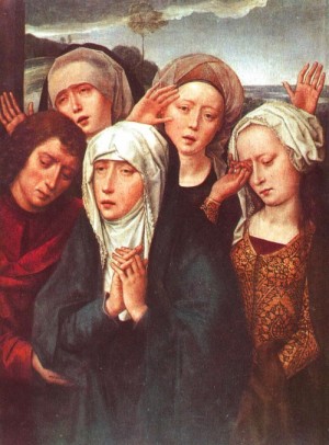Oil memling, hans Painting - The Virgin, St. John, & the Holy Women, 1475 by Memling, Hans