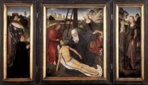 Oil memling, hans Painting - Triptych of Adriaan Reins    1480 by Memling, Hans