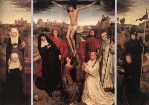 Oil memling, hans Painting - Triptych of Jan Crabbe   1467-70 by Memling, Hans